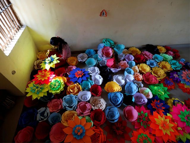 an inmate at tihar jail the largest complex of prisons in south asia makes decorations for an event to mark international women 039 s day in new delhi india march 7 2018 photo reuters