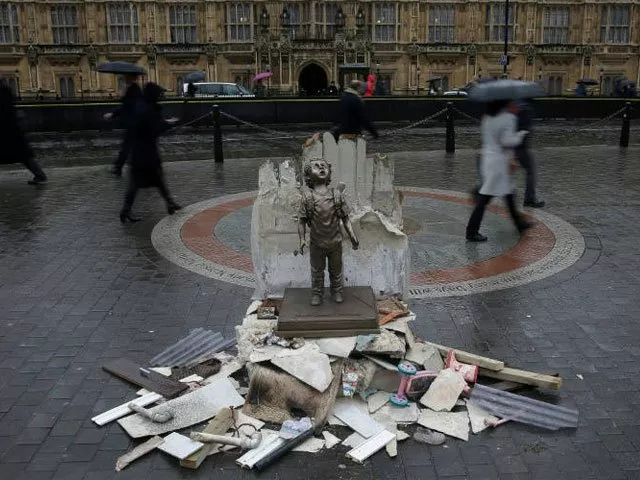 a life size statue of a child is pictured outside the houses of parliament in london on march 7 2018 as part of a protest photo afp a life size statue of a child is pictured outside the houses of parliament in london on march 7 2018 as part of a protest photo afp