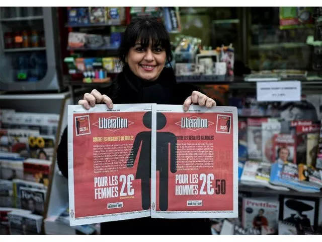 french newspaper liberation charged men 25 more for their copy to mark international woman 039 s day photo afp french newspaper liberation charged men 25 more for their copy to mark international woman 039 s day photo afp