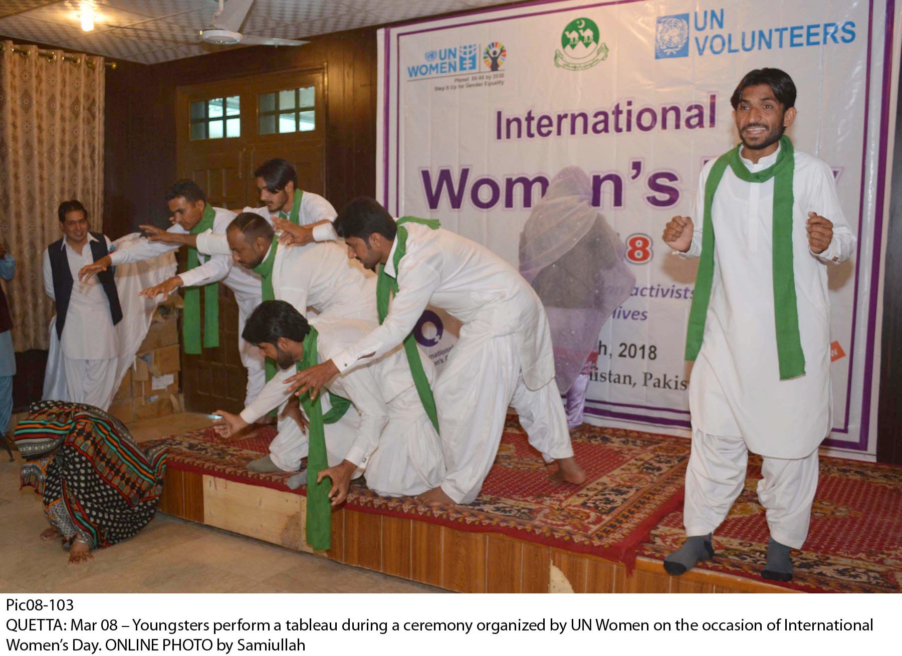 youngsters perform a tableau during a ceremony on the occasion of international women 039 s day photo online