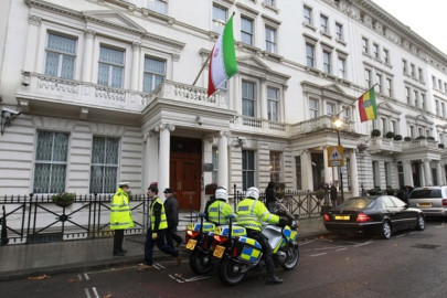 protesters held after scaling iran embassy in london police