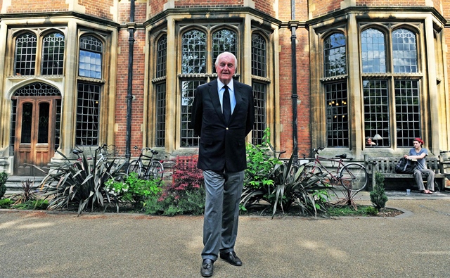 in this file photo taken on may 20 2010 french fashion designer aristocrat and founder of fashion label givenchy hubert de givenchy poses before a speech at oxford university union oxfordshire photo afp