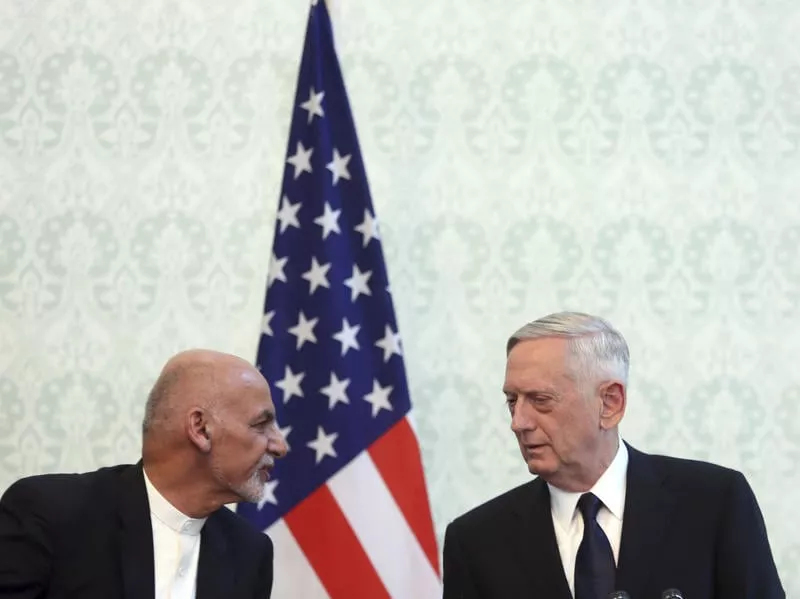 us defense secretary jim mattis with afghan president ashraf ghani photo courtesy wjct us defense secretary jim mattis with afghan president ashraf ghani photo courtesy wjct