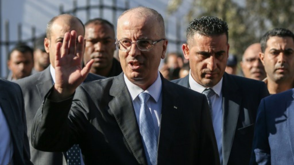 palestinian prime minister rami hamdallah visits gaza photo afp