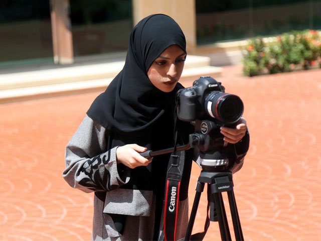 a saudi woman studies film making at a university in jeddah saudi arabia march 7 2018 picture taken march 7 2018 photo reuters