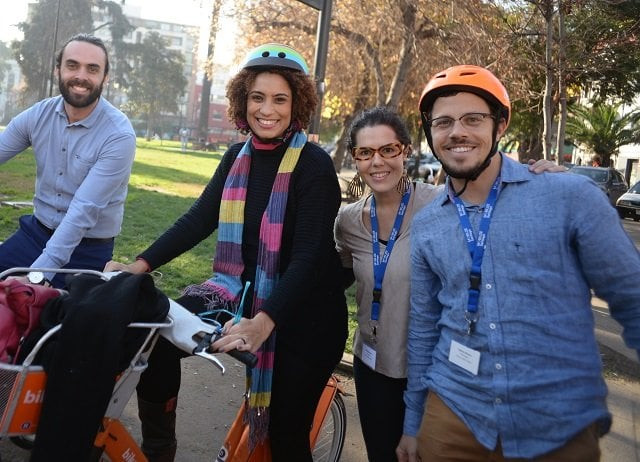 marielle and staff from itdp brazil on the mobilize santiago cycling tour photo courtesy itdp marielle and staff from itdp brazil on the mobilize santiago cycling tour photo courtesy itdp