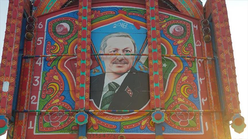 pakistani erdogan fan adorns truck with ideal leader s portrait