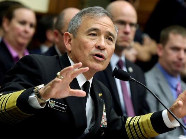 the commander of the u s pacific command admiral harry harris testifies before a house armed services committee hearing on capitol hill in washington u s on april 26 2017 photo reuters