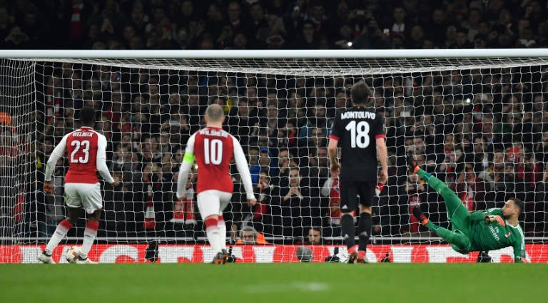 welbeck converted the penalty that he himself earned after appearing to dive to quash any milan hopes of a dramatic comeback photo afp