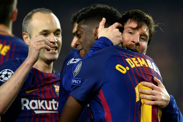 it took dembele 200 days to score his barcelona account but he chose a great time to do so scoring the second goal against chelsea to kill off their cl tie photo afp