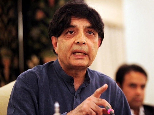 former interior minister chaudhry nisar says that before 2013 names were being placed on ecl even for domestic disputes between husbands and wives photo file