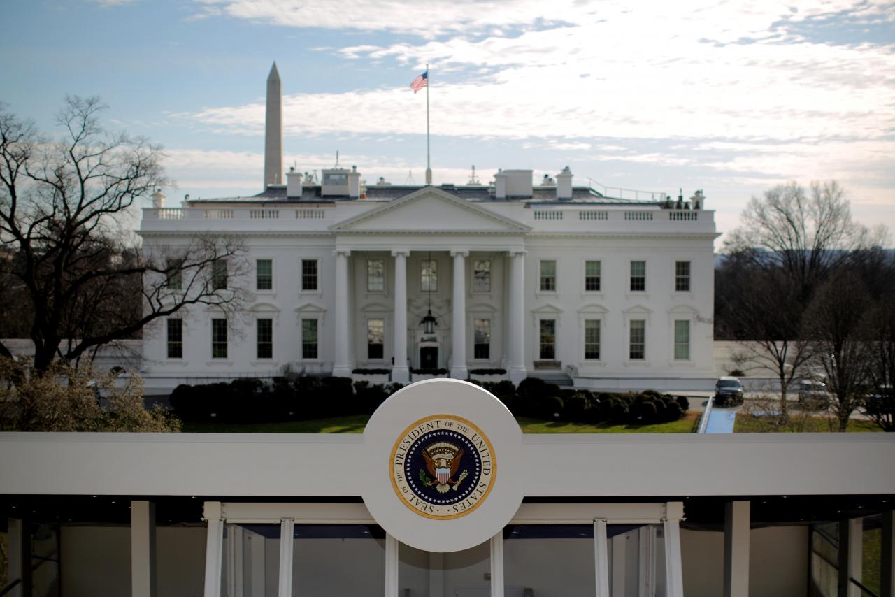 a reviewing stand is seen outside of the white house in washington photo reuters