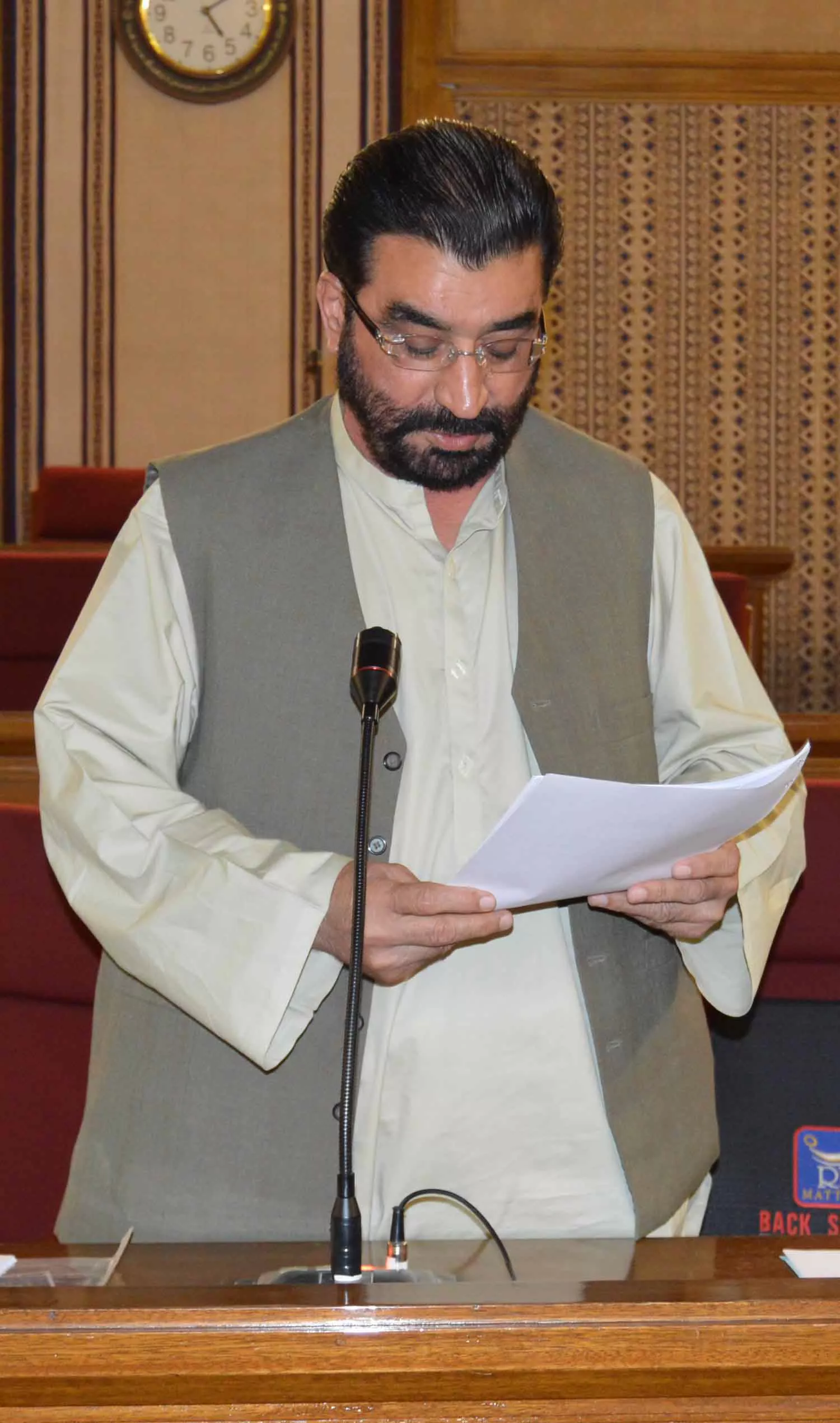 minister for communication asim kurd presenting the resolution during a balochistan assembly session photo express minister for communication asim kurd presenting the resolution during a balochistan assembly session photo express