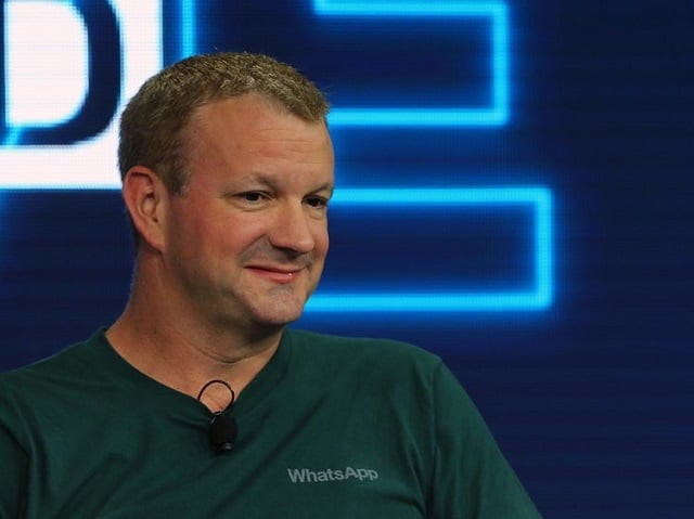 brian acton co founder of whatsapp speaks at the wsjd live conference in laguna beach california october 25 2016 photo reuters brian acton co founder of whatsapp speaks at the wsjd live conference in laguna beach california october 25 2016 photo reuters