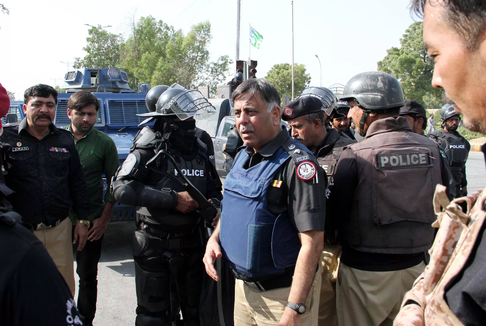 ssp rao anwar was at the forefront during the clash between police and protesters at star gate on saturday photo athar khan express ssp rao anwar was at the forefront during the clash between police and protesters at star gate on saturday photo athar khan express