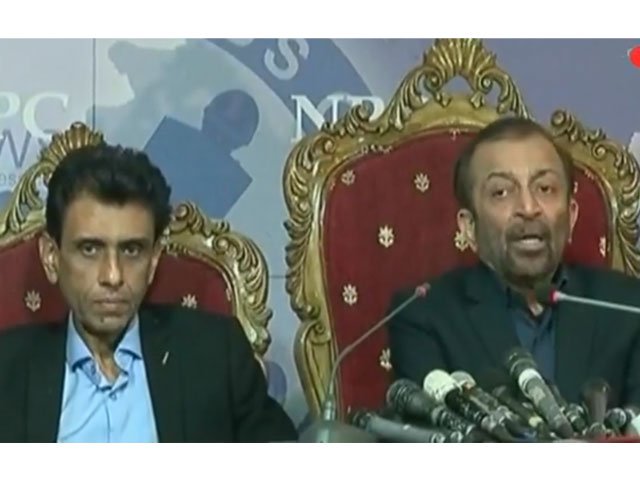 farooq sattar and khalid maqbool siddiqui address a press conference in islamabad photo express