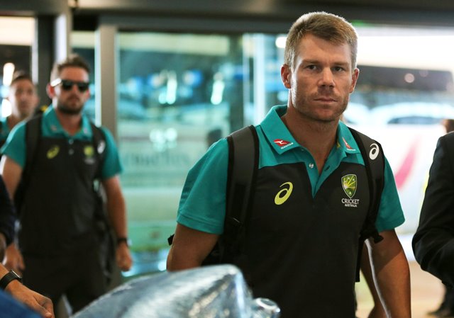 former australian cricket vice captain david warner arrives at cape town international airport south africa march 27 2018 photo reuters