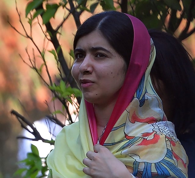 malala yousafzai looks on at the serena hotel in islamabad photo afp