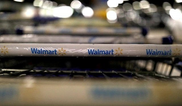 the logo of walmart is seen on shopping trolleys at their store in sao paulo brazil february 14 2018 photo reuters the logo of walmart is seen on shopping trolleys at their store in sao paulo brazil february 14 2018 photo reuters
