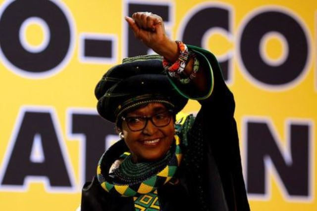 winnie madikizela mandela ex wife of former south african president nelson mandela gestures to supporters at the 54th national conference of the ruling african national congress anc at the nasrec expo centre in johannesburg south africa december 16 2017 photo reuters winnie madikizela mandela ex wife of former south african president nelson mandela gestures to supporters at the 54th national conference of the ruling african national congress anc at the nasrec expo centre in johannesburg south africa december 16 2017 photo reuters