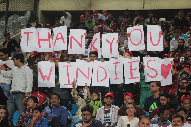 cricketing gala individuals families and groups of friends were a usual sight during the pakistan west indies t20i series and they thanked the caribbean giants for visiting the country and especially karachi to play cricket photo courtesy khel shel