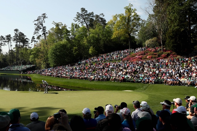 tiger woods of the united states on the 16th green during a practice round prior to the start of the 2018 masters tournament at augusta national golf club on april 3 2018 photo afp