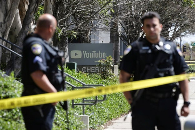 police officers and crime scene tape are seen at youtube headquarters following an active shooter situation in san bruno california us photo reuters police officers and crime scene tape are seen at youtube headquarters following an active shooter situation in san bruno california us photo reuters