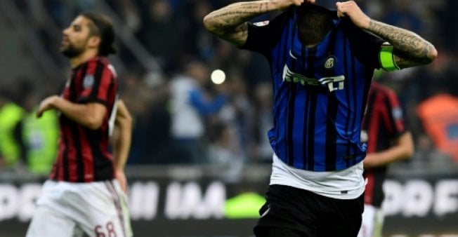 drawing blanks icardi who has scored 24 times in serie a this season proved wasteful again missing two chances in the second half the first with the goal at his mercy photo afp