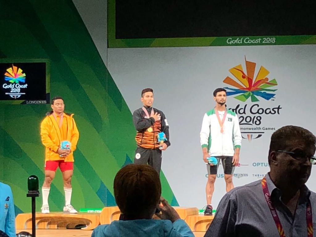 bettered talha talib registered a new record at the games in snatch as he lifted 132kg in the third attempt with 127kg and 130kg in the first two attempts respectively photo courtesy pwf