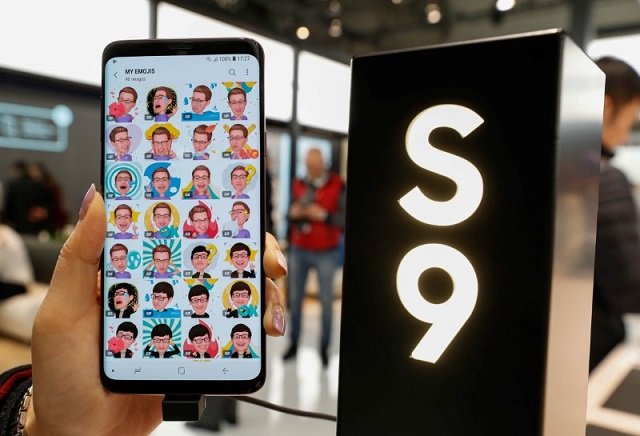the new samsung galaxy s9 plus mobile is shown during the mobile world congress in barcelona spain february 27 2018 photo reuters