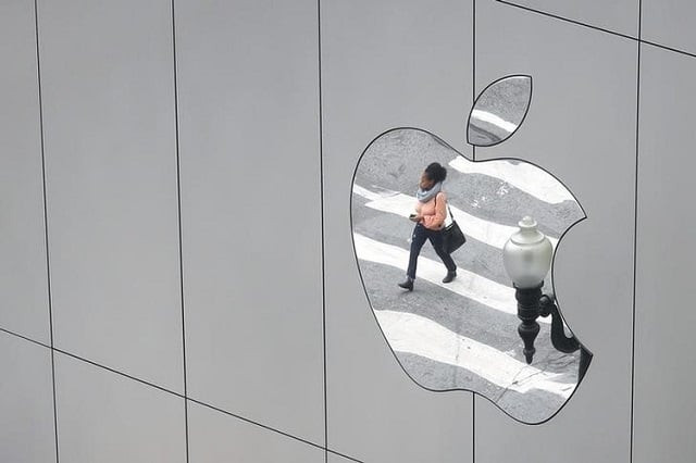 a woman is reflected in a apple store logo in san francisco california us august 21 2017 photo reuters