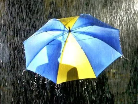 people shelter under umbrellas as torrential rain falls photo reuters