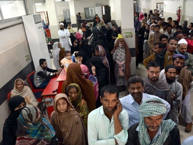 patients waiting in line at a hospital photo express