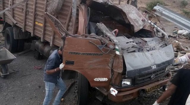 the truck hit a roadside barrier outside khandala a hill resort and popular tourist destination photo times of india