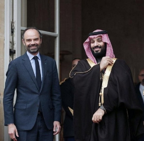 french prime minister edouard philippe welcomes saudi crown prince mohammed bin salman as he arrives at the hotel matignon in paris on monday photo reuters french prime minister edouard philippe welcomes saudi crown prince mohammed bin salman as he arrives at the hotel matignon in paris on monday photo reuters