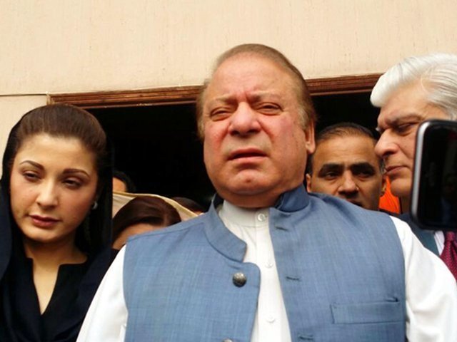 former pm nawaz sharif with his daughter maryam outside an accountability court in islamabad photo file