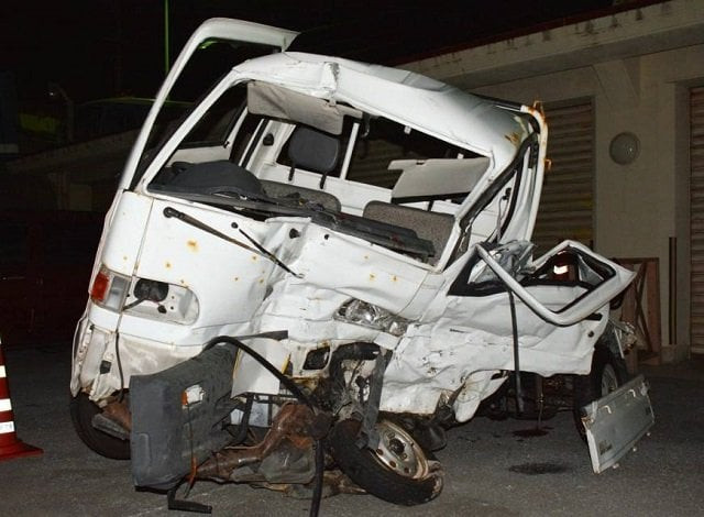 a 61 year old japanese driver was killed in the collision with a truck driven by a us marine while driving under the influence of alcohol in november 2017 photo shows the japanese driver s damaged vehicle in naha okinawa photo kyodo a 61 year old japanese driver was killed in the collision with a truck driven by a us marine while driving under the influence of alcohol in november 2017 photo shows the japanese driver s damaged vehicle in naha okinawa photo kyodo