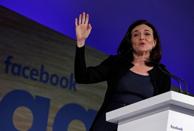 sheryl sandberg facebook 039 s chief operating officer addresses the facebook gather conference in brussels belgium january 23 2018 photo reuters