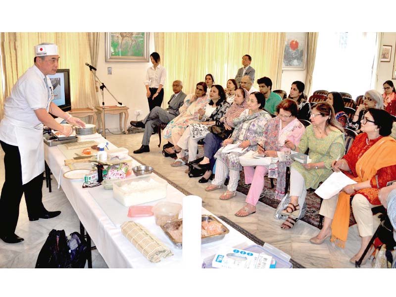 japanese embassy of katsunori ashida teaches how to make sushi photo inp