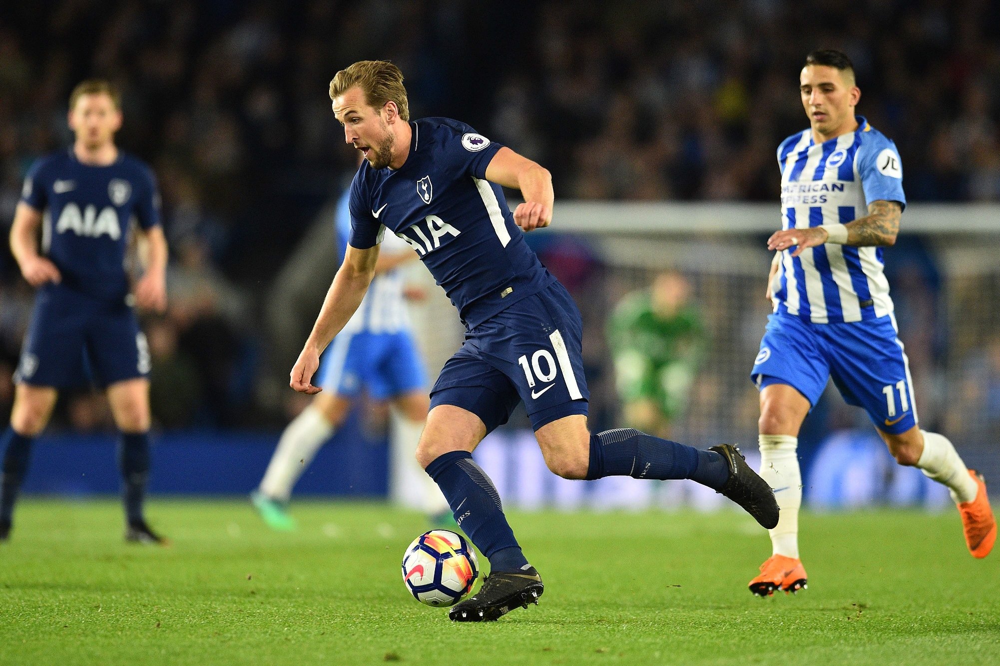 kane took his season s tally to 26 meaning he is now just four behind leader mo salah in the race for the golden boot photo afp