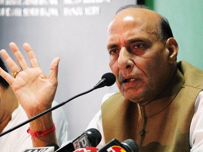 bjp leader rajnath singh during meet the press programme at chandigarh press club sector 27 chandigarh photo courtesy the times of india