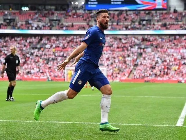 chelsea 039 s striker olivier giroud celebrates scoring against southampton at wembley stadium in london on april 22 2018 photo afp chelsea 039 s striker olivier giroud celebrates scoring against southampton at wembley stadium in london on april 22 2018 photo afp