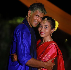 bajirao mastani actor milind soman and ankita konwar tie the knot despite 25 year age gap