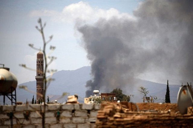 smoke billows following an air strike by a saudi led coalition on yemen 039 s rebel held capital sanaa on april 5 2018 photo afp