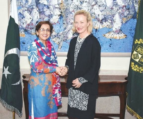 foreign secretary tehmina janjua with american official alice wells photo file photo foreign secretary tehmina janjua with american official alice wells photo file photo