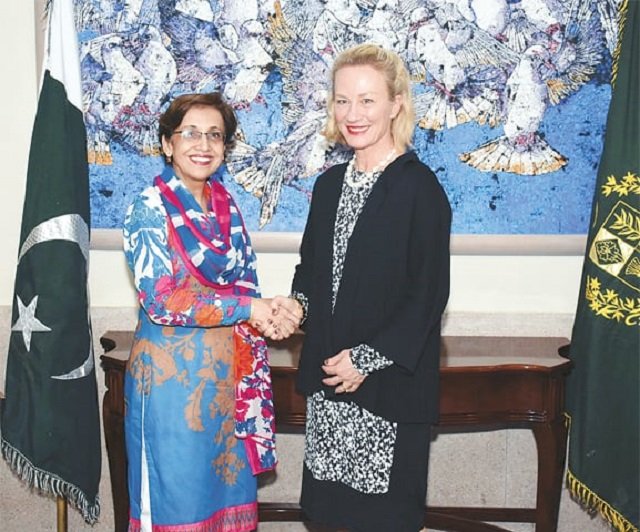 foreign secretary tehmina janjua with american official alice wells photo file photo