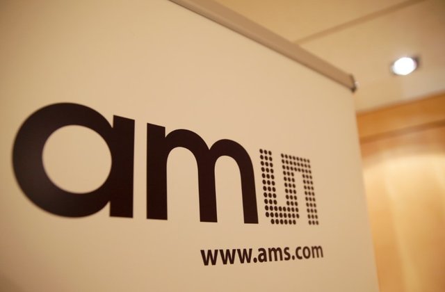 the logo of the multinational semiconductor manufacturer ams austria mikro systeme is seen during a annual news conference in zurich switzerland february 6 2018 photo reuters
