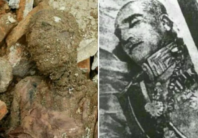 the mummified body found near tehran l and reza shah pahalvi before his burial r photo courtesy tasnim news the mummified body found near tehran l and reza shah pahalvi before his burial r photo courtesy tasnim news