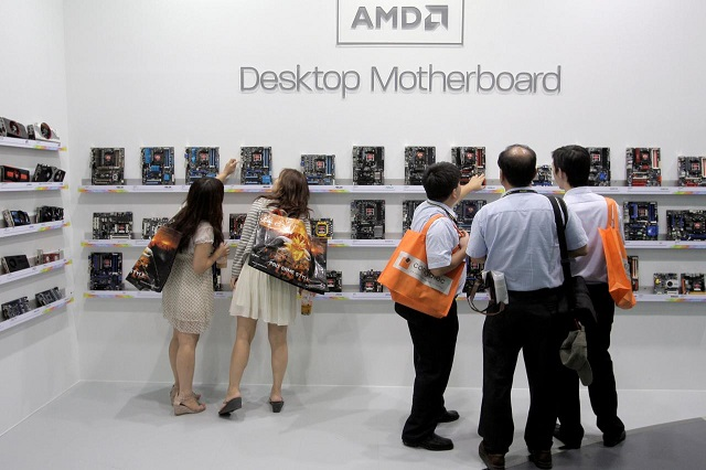 visitors look at motherboards being displayed at the amd booth during the 2012 computex exhibition at the twtc nangang exhibition hall in taipei june 6 2012 photo reuters visitors look at motherboards being displayed at the amd booth during the 2012 computex exhibition at the twtc nangang exhibition hall in taipei june 6 2012 photo reuters