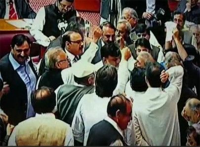 watch murad saeed lunges towards abid sher ali amid budget session watch murad saeed lunges towards abid sher ali amid budget session